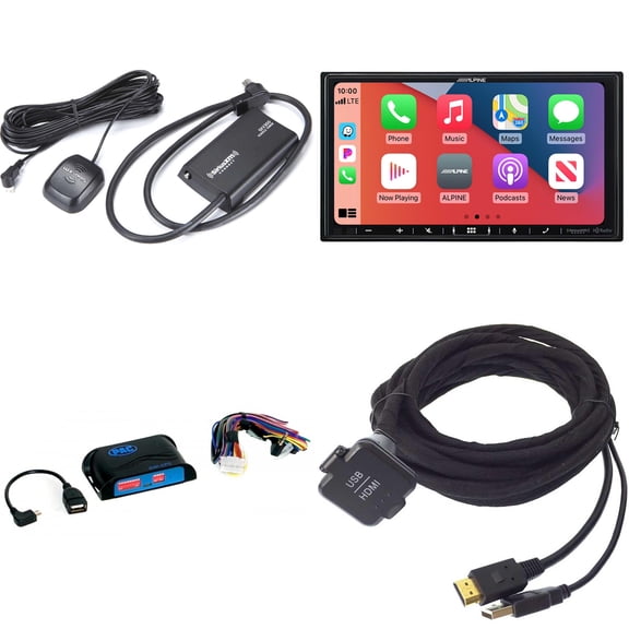 Alpine iLX-407, KCU-315UH USB / HDMI Extension Cable with SWI-CP5 Steering Wheel Interface and SXV300v1 Satellite Radio Receiver