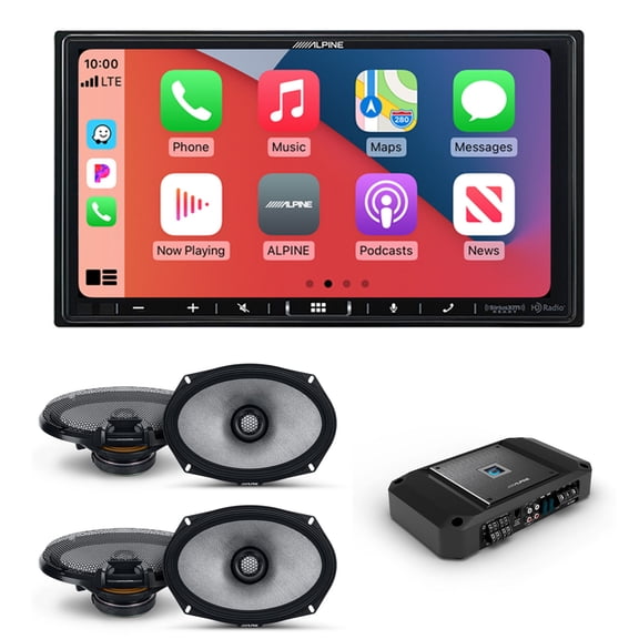 Alpine iLX-407 Shallow Chassis 7-Inch Receiver w/ R2-A60F 4 channel Amp &. (2) pairs of R2-S69 6x9"