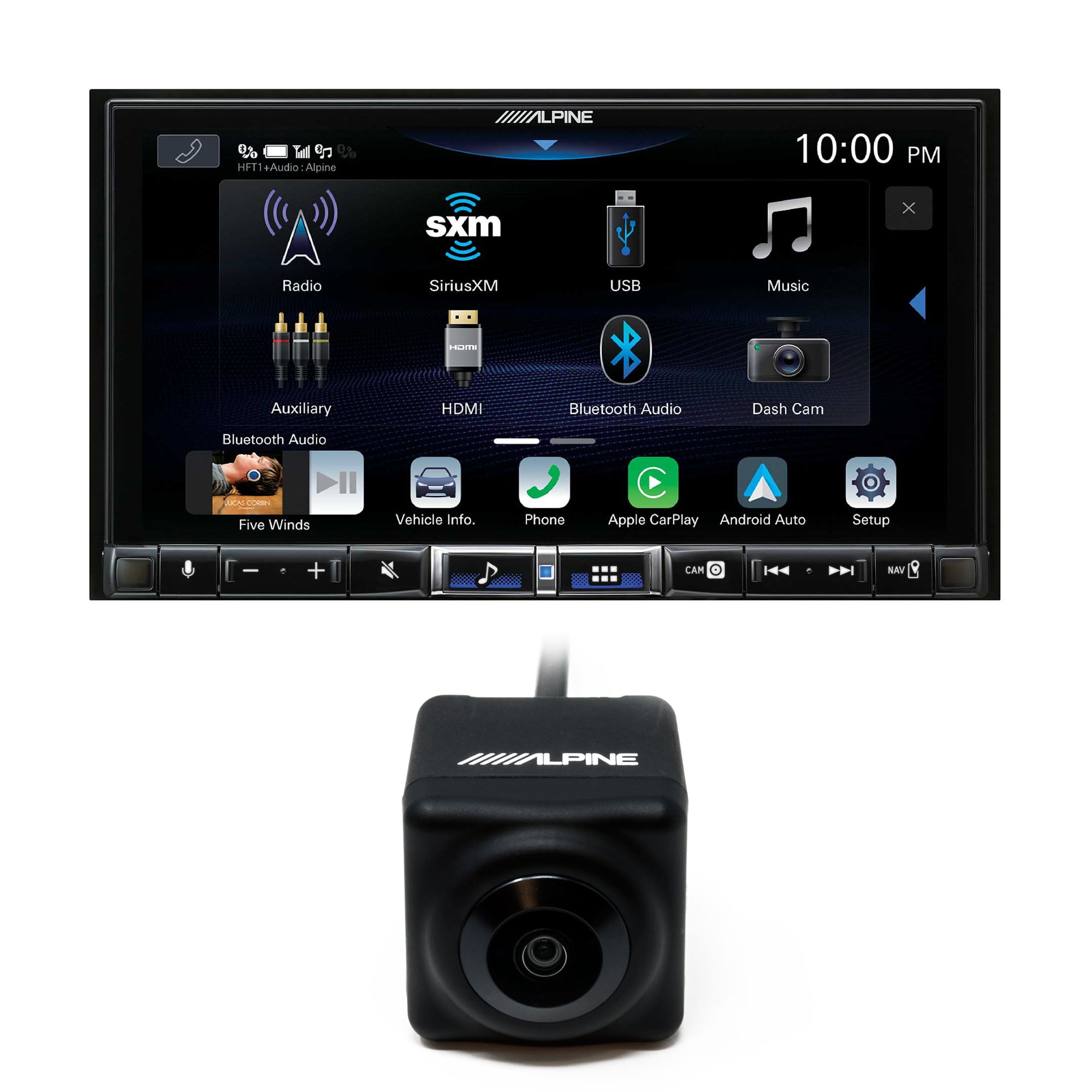 Alpine ILX-507 7" CarPlay & Android Auto Receiver + HDR Backup Camera Bundle