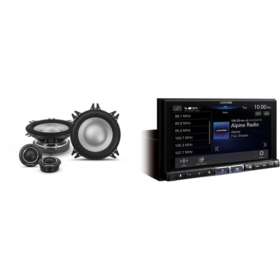 Alpine iLX-507 7" Multimedia Receiver Wireless Apple CarPlay & Wireless Android Auto & 1 Pair Alpine S2-S40C Type S 4" Component Speakers