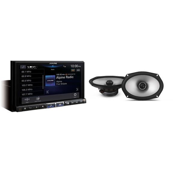 Alpine iLX-507 7" Multimedia Receiver Wireless Apple CarPlay & Wireless Android Auto & 1 Pair Alpine S2-S69 Type S 6x9 Coax Speakers