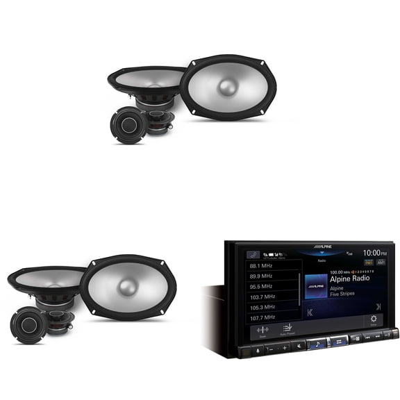 Alpine iLX-507 7" Multimedia Receiver Wireless Apple CarPlay & Wireless Android Auto & 2 Pairs Alpine S2-S69C Type S 6x9" Component Speakers