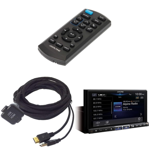 Alpine iLX-507, KCU-315UH USB / HDMI Extension Cable & RUE-4360 Remote Bundle