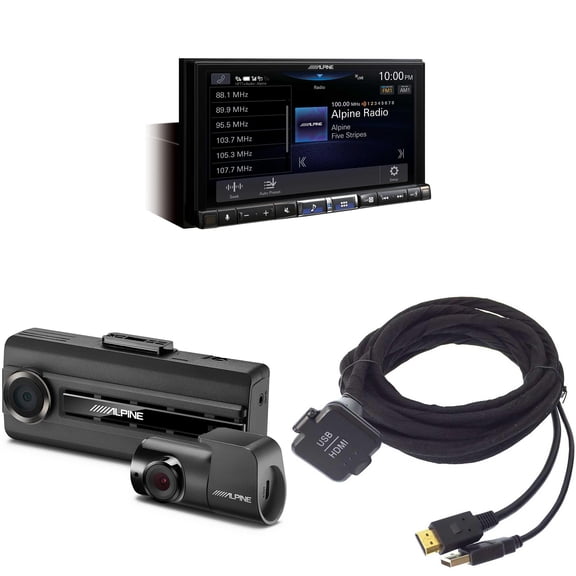 Alpine iLX-507, KCU-315UH USB / HDMI Extension Cable with DVR-C310R Dash Camera