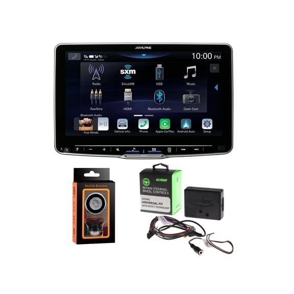 Alpine iLX-F511 Digital Receiver + AXSWC Steering Wheel Control + Magnet Phone Holder