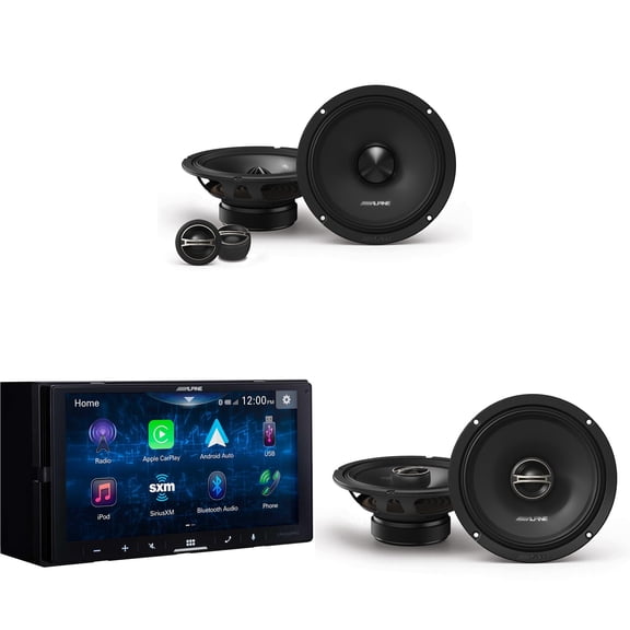 Alpine iLX-W670 Digital Multimedia Receiver w/ DM-65C-G 6.5" Component 2-Way & DM-65-G 6.5 " Coaxial Bundle