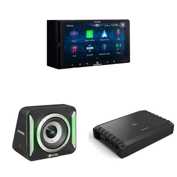 Alpine iLX-W670-S Receiver & S2-SB12 PrismaLink™ S2-Series 12" subwoofer Built-In RGB lighting & S2-A55V 5 Channel Amp Bundle