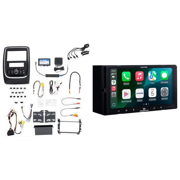Alpine iLX-W770 7-Inch Mech-less Receiver w/ PAC RPK4-CH4102 RadioPRO Integrated Installation Kit with Integrated Climate Controls Compatible with 2014-2020 Dodge Durango