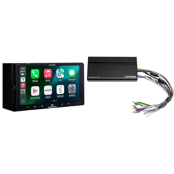 Alpine iLX-W770 Receiver with Apple CarPlay and Android Auto Includes KTA-450 4-Channel Power Pack Amplifier