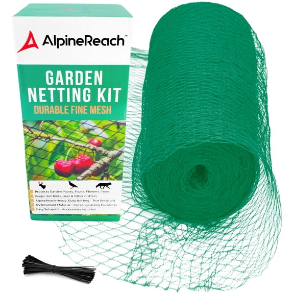 AlpineReach Garden Netting Heavy Duty Protection Mesh Deer Bird Net Green 7.5ft x 65ft