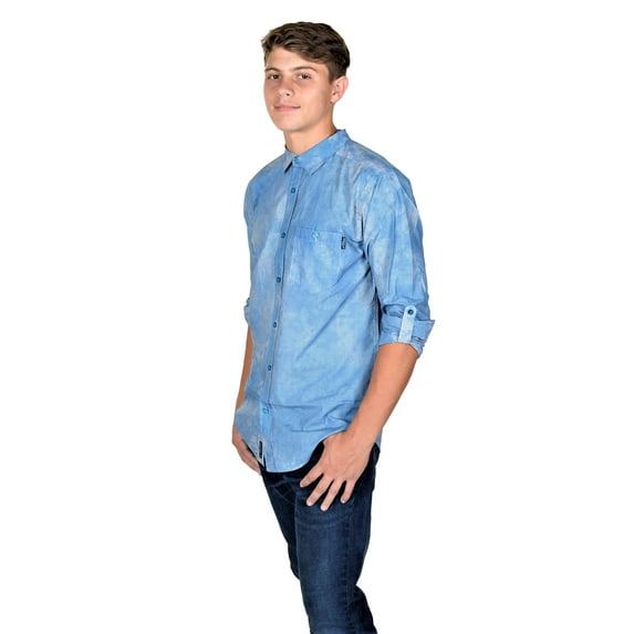 AlpineStars Men's Dip Dry Stripe Long Sleeve Shirt Medium Azure Blue