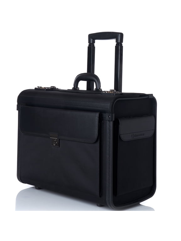 AlpineSwiss 19" Wheeled Briefcase Rolling Case Sales Sample Pilot Lawyer Attache