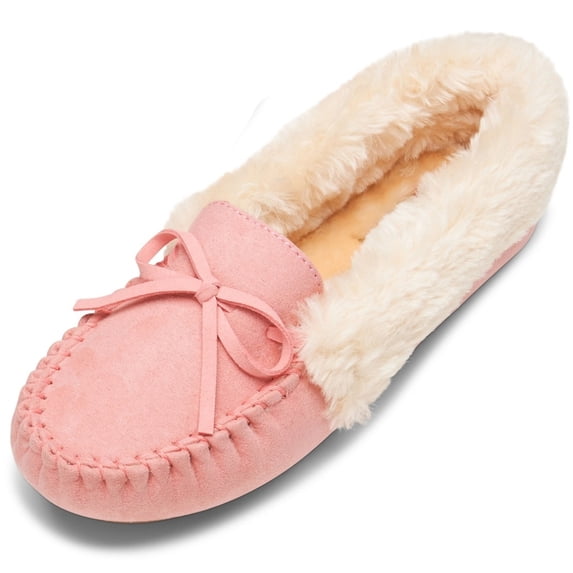 Alpine Swiss Leah Women’s Moccasin Slippers | Faux Fur Lined Slip-On House Shoes | Cozy Warm Comfortable Indoor Outdoor | Stylish Durable