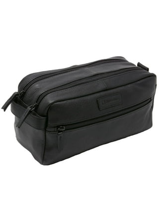 Vetell Classic Leather Travel Toiletry Bag and Dopp Kit with 2 Compartments