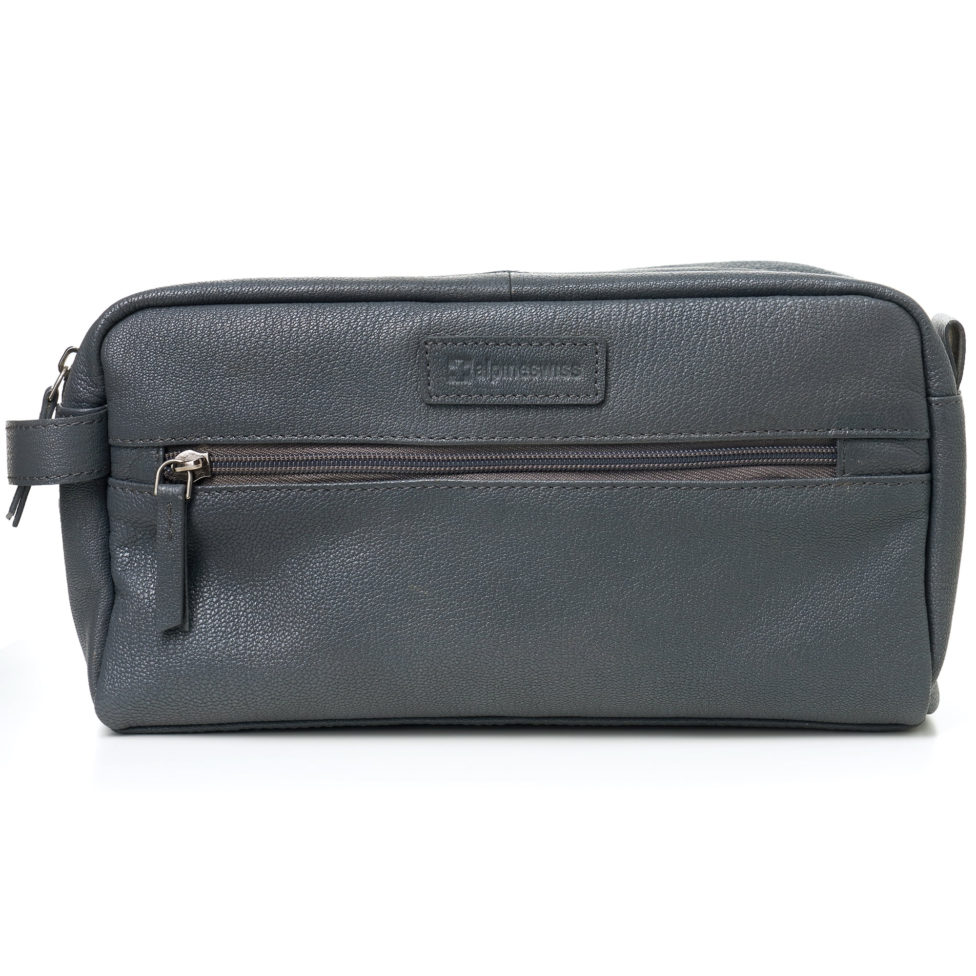 AlpineSwiss Sedona Toiletry Bag Genuine Leather Shaving Kit Dopp Kit Travel Case