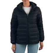 Alpine Swiss Eva Women s Hooded Puffer Jacket | Lightweight Down Alternative Coat | Warm Water-Resistant Packable Winter Outerwear with Zip Pockets