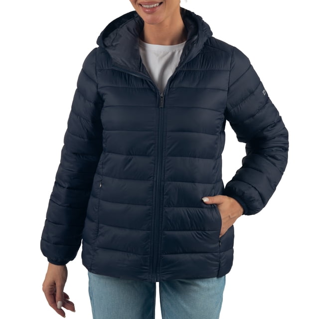 Alpine Swiss Eva Women’s Hooded Puffer Jacket | Lightweight Down Alternative Coat | Warm Water-Resistant Packable Winter Outerwear with Zip Pockets
