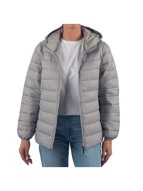 Eva Women’s Hooded Puffer Jacket | Lightweight Down Alternative Coat | Warm Water-Resistant Packable Winter Outerwear with Zip Pockets