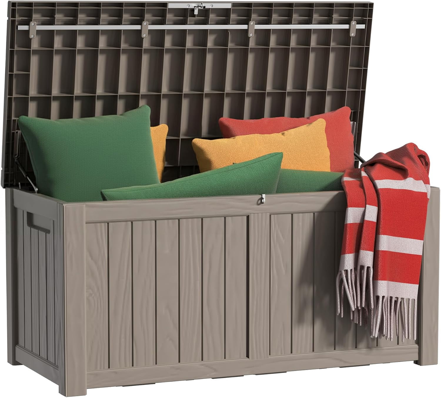 Alpinel 150 Gallon Outdoor Storage Box Waterproof, UV Resistant Resin ...