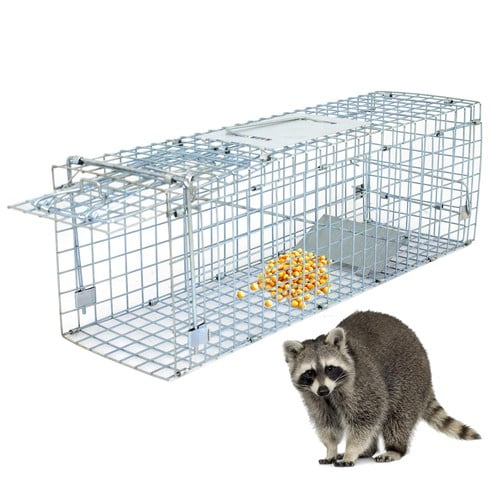 Alpinel 24 Inch Humane Live Animal Cage Trap Catch Release Rodent Cage for Rabbits, Groundhog, Stray Cat, Squirrel, Raccoon, Mole, Gopher, Chicken, Opossum, Skunk, Chipmunks