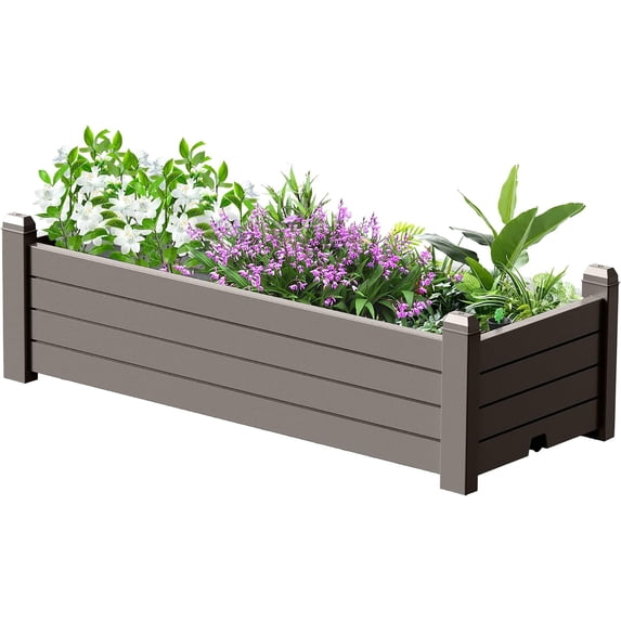 Alpinel Horticulture Garden Bed, Divisible Resin Planter Box for ...