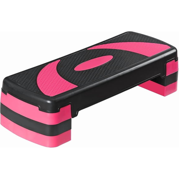 Alpinel Non-Slip 31 Inch Aerobic Exercise Step Platform 4"-6"-8" Height Adjustable Risers for Home Gym Cardio Training Fitness Workout Stepper Trainer