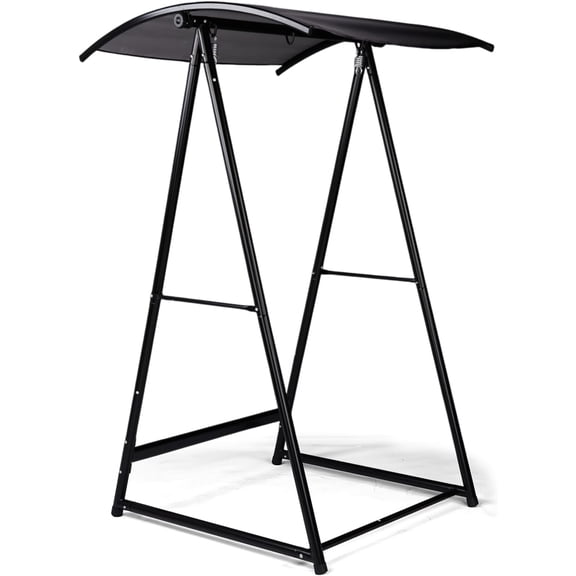 Alpinel Outdoor Hammock Chair Stand, Heavy Duty A-Frame Metal Swing Stand with Powder-Coated Finish and Shade Canopy for Yard, Porch, Paito, Inside Room Black(37"x41"x72")
