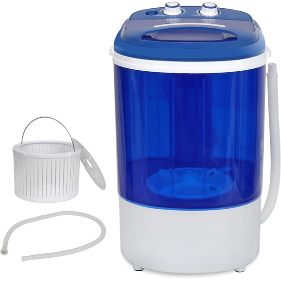 Alpinel Portable Mini Washing Machine, 5.7 lbs Capacity Washer and Spinner Combo Semi-Automatic Compact Laundry Machine for Apartment, RV, Dorm, Bathroom, Blue
