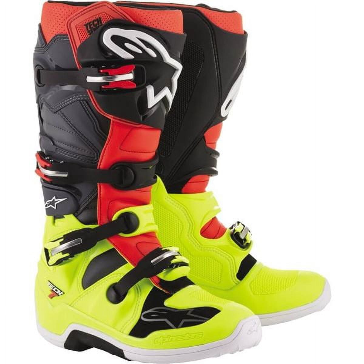 Alpinestars Tech 7 Men's Yellow/White/Blue/Cyan Motocross Boots
