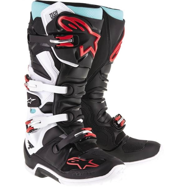 Alpinestars 2018 Tech-7 Boots (8) (Cyan/Black/Red) - Walmart.com