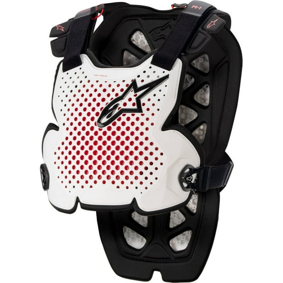 Alpinestars A-1 Roost Guard Chest Protectors-White/Black/Red-X-Large/2X-Large