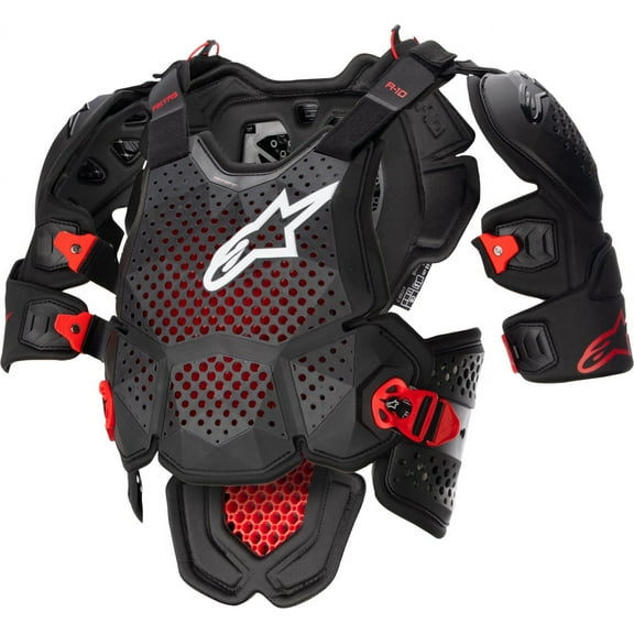 Alpinestars A-10 V2 Full Chest Protector Guard Black/Red/White XS/SM