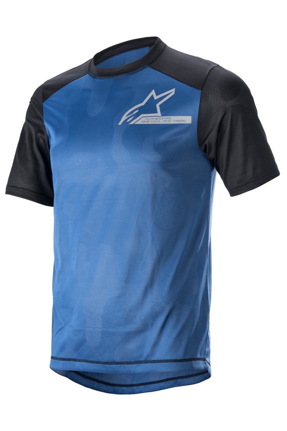Alps 4.0 V2 Mens SS MTB Mountain Bike Jersey Black/Blue MD