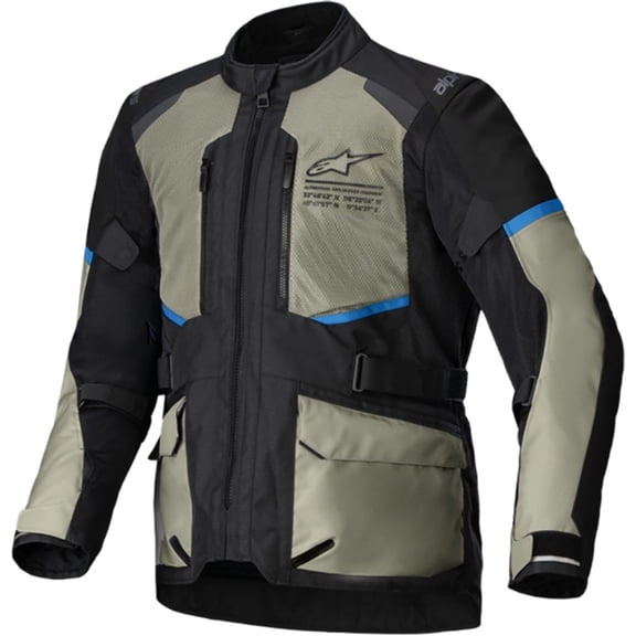 Alpinestars Andes Air Drystar Men's Street Motorcycle Jackets - Black/Laurel Gray/Bright Blue / Large