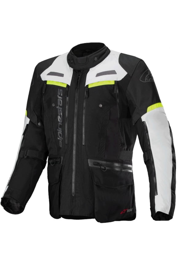 Bogota Pro Drystar Men's Street Motorcycle Jackets - Black/Ice Gray/Yellow / Large