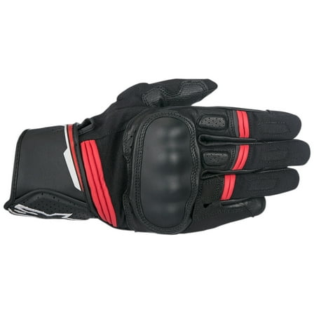 Alpinestars Booster Mens Leather Motorcycle Gloves Black/Red XXL