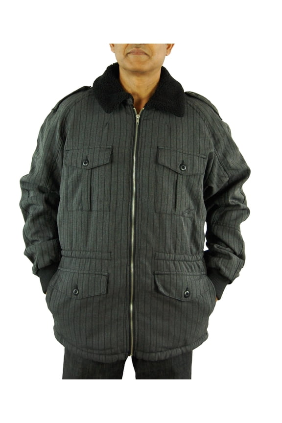 CADET Mens Zip Up Jacket Black Charcoal X-Large