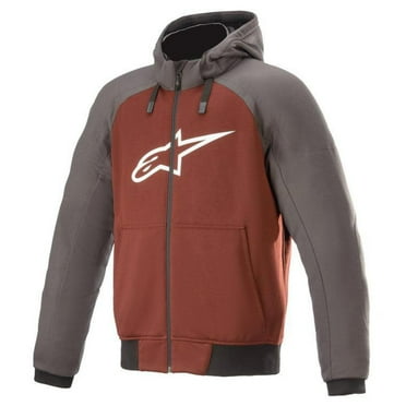 Alpinestars Chrome Mens Armored Hoody Tar Gray/Burgundy MD