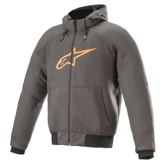 Alpinestars Chrome Mens Armored Hoody Tar Gray/Flame Orange XL