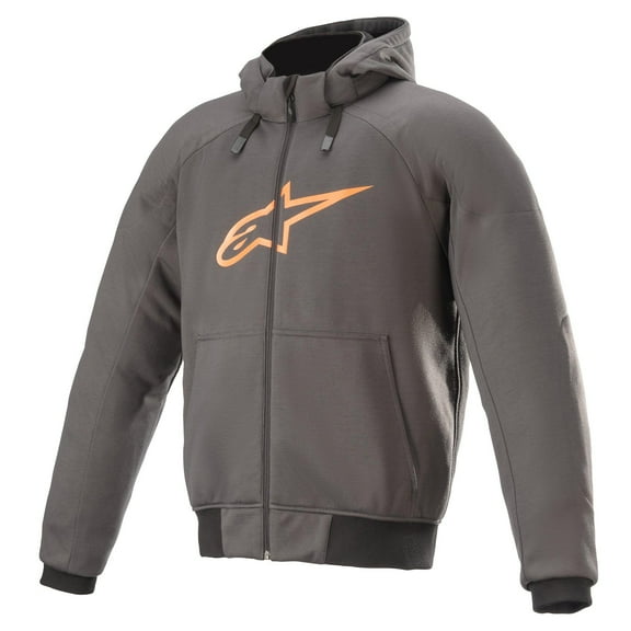 Alpinestars Chrome Mens Armored Hoody Tar Gray/Flame Orange SM