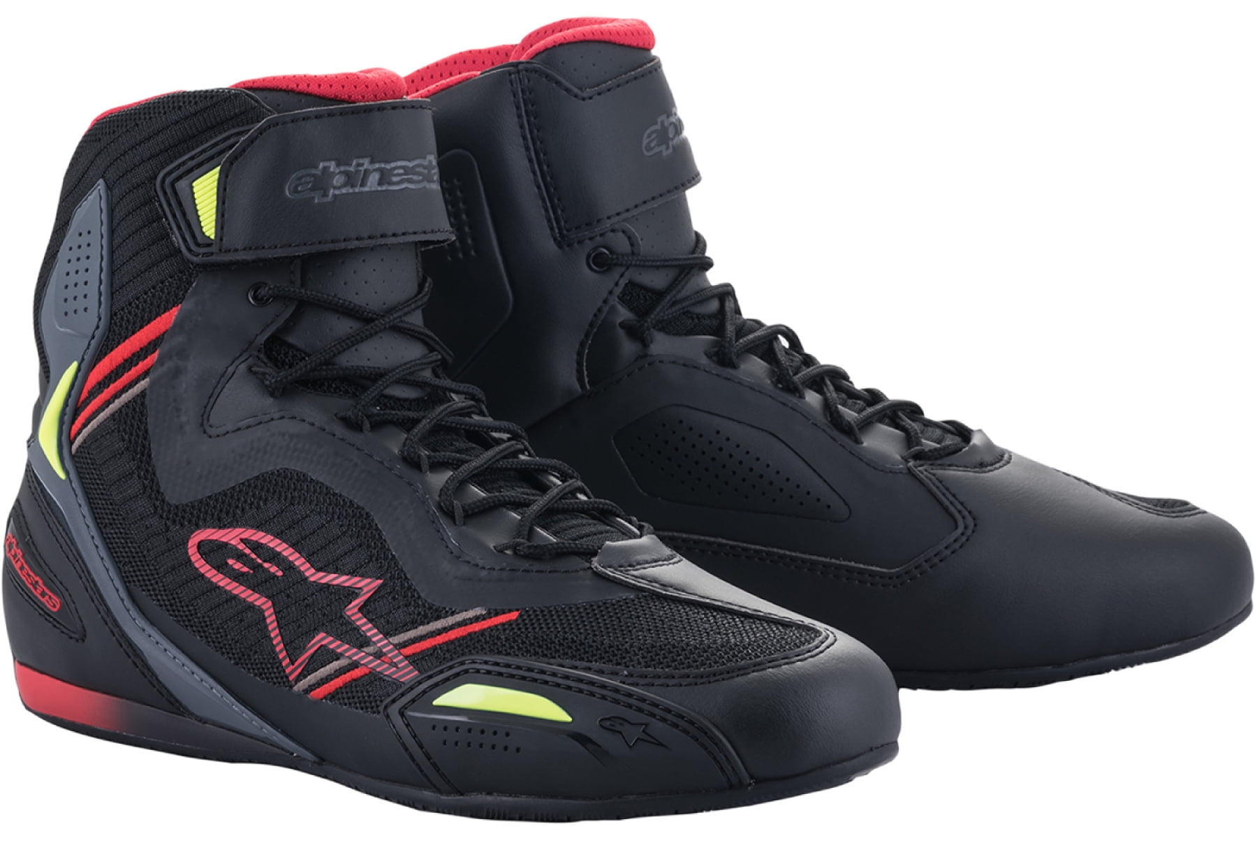 Alpinestars Faster-3 Rideknit Mens Motorcycle Shoes-Black/Red