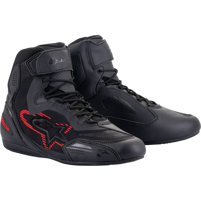 Alpinestars Faster 3 Rideknit Motorcycle Shoes Black/Red/Gray 11
