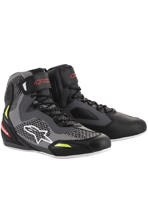 Faster-3 Rideknit Riding Shoes (10, Black/Gray/Red/Fluo Yellow)