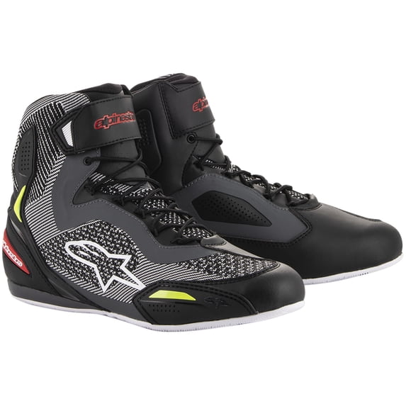 Alpinestars Faster-3 Rideknit Riding Shoes (11, Black/Gray/Red/Fluo Yellow)
