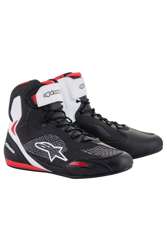 Faster 3 Rideknit Motorcycle Shoes Black/White/Red 10.5 USA