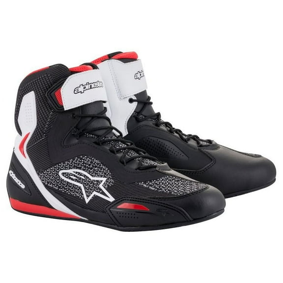 Alpinestars Faster 3 Rideknit Motorcycle Shoes Black/White/Red 12 USA