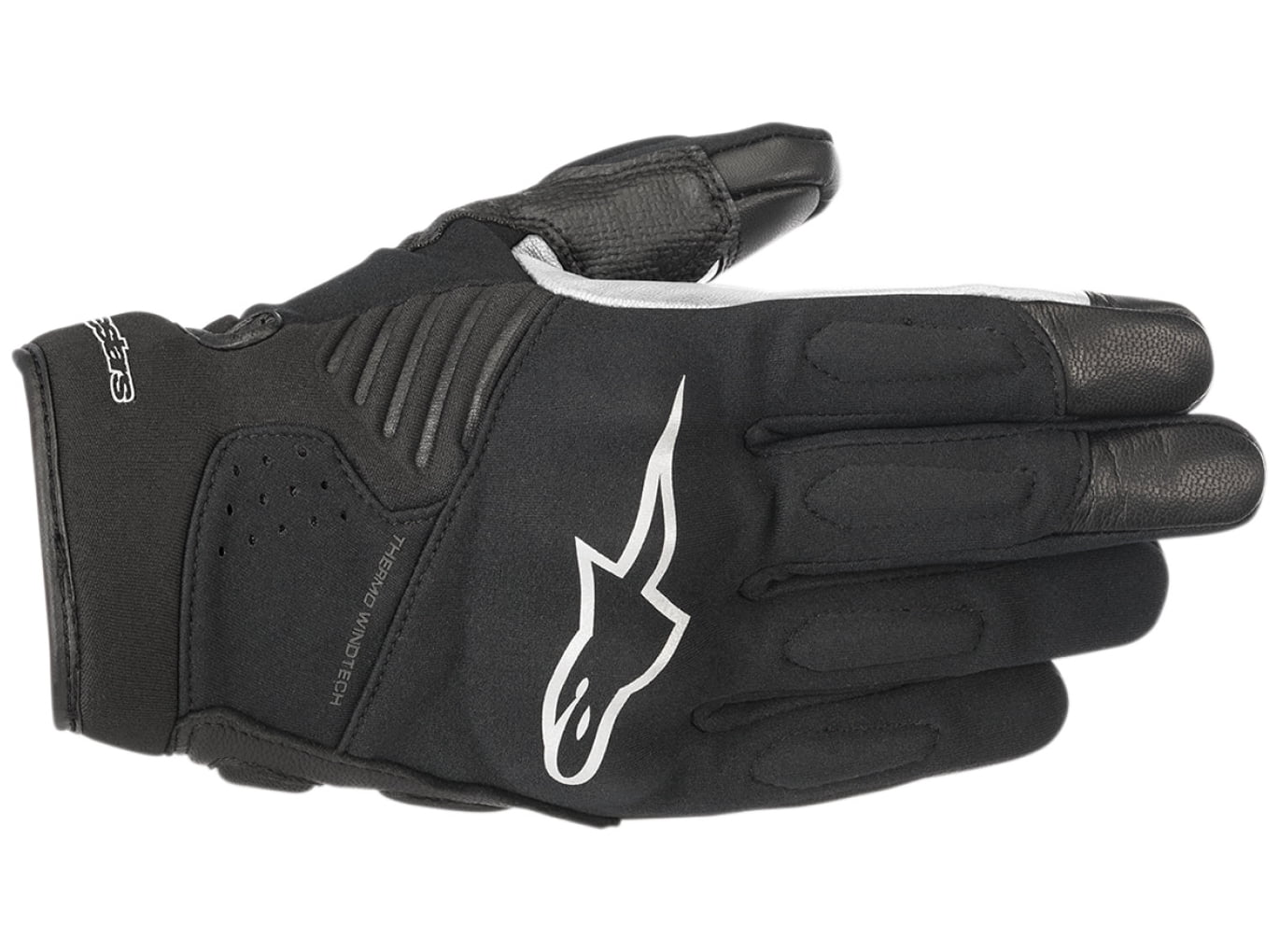 Alpinestars Faster Leather Motorcycle Gloves Black/White LG