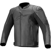 Alpinestars Faster V2 Mens Motorcycle Leather Jacket Black/Black 48 EUR