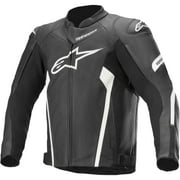 Alpinestars Faster V2 Mens Motorcycle Leather Jacket Black/White 54 EUR