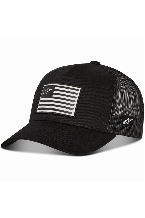 Flag Snapback Mesh Hat Black/Black